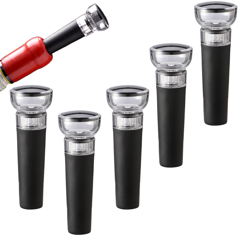 Wine Preservation Pump - 5PC 블랙 진공 펌프 재사용 가능한