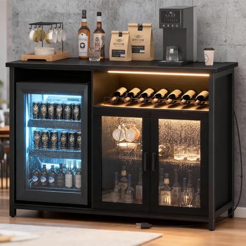 Home Bar Setup - 미니 냉장고 공간이 있는 와인 바
