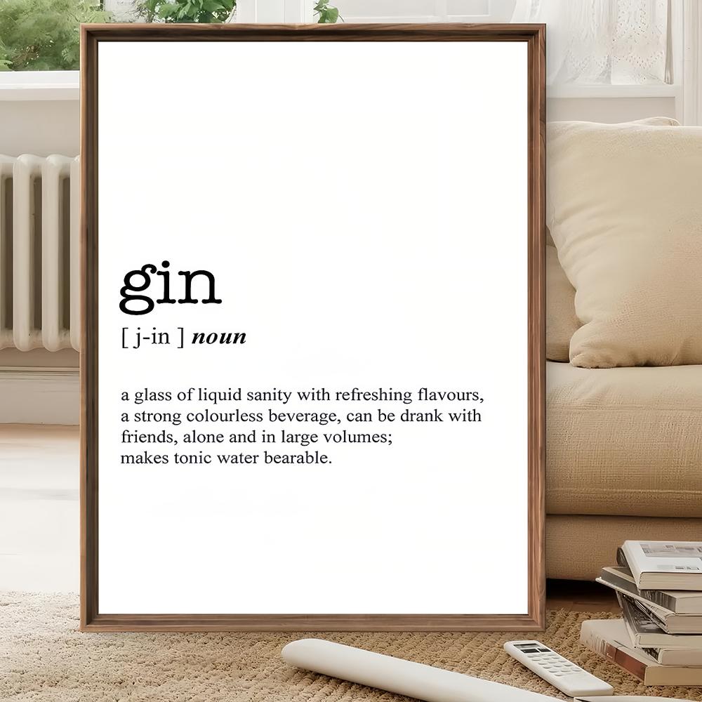 Home Bar Word - GIN 단어 정의 HD 벽 장식