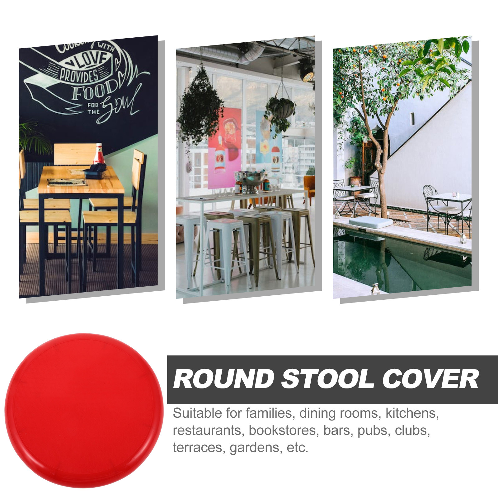 Home Bar Seating - 원형 스툴 시트 교체용 플라스틱 스크래치