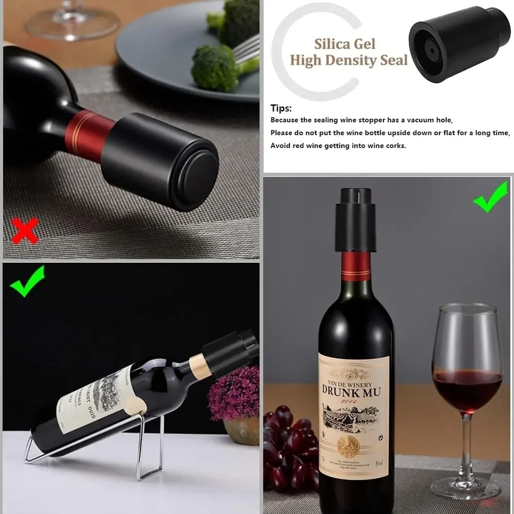 푸시형 진공 와인 보존기 스토퍼, 밀폐형 메모리 씰,  - Wine Preservation Pump 리뷰 및 가격
