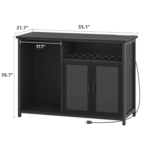 미니 냉장고 공간이 있는 와인 바 캐비닛, 블랙 커피  - Home Bar Setup 리뷰 및 가격